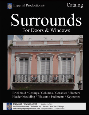door and window surround catalog, includes pediments, pilasters, shutters
