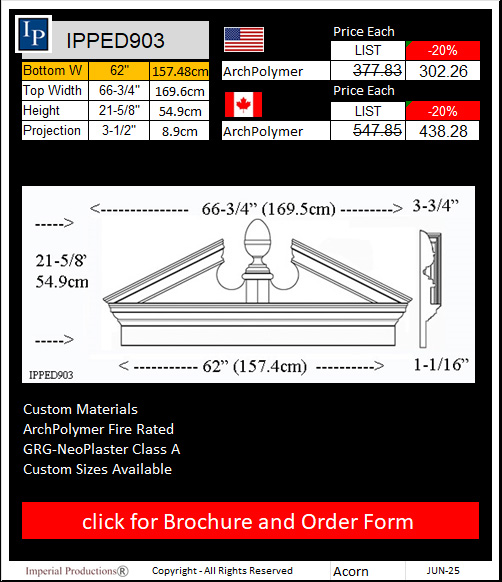 IPPED903 Acorn Pediment 